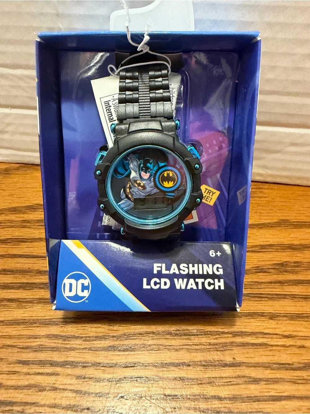 DC Batman Kids Black and Blue Flashing LCD Watch